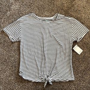 Happy Canyon girls, black and white striped shirt size 14-16 NWT